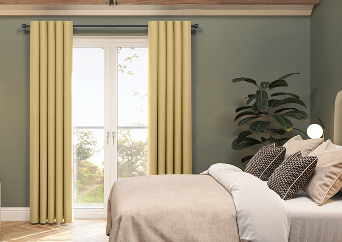 Akoya Faux Silk, Lustre Old Gold - Made to Measure Curtains - Image 3